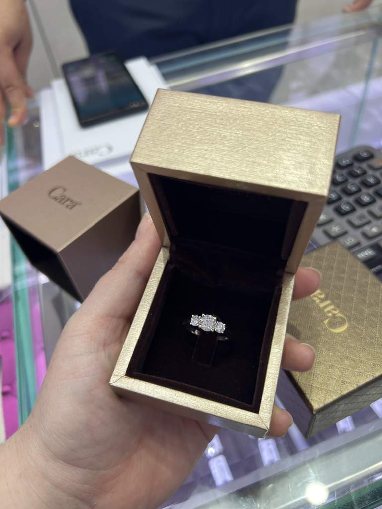 Brogan & Benji's engagement ring in the Cara Jewellers Box
